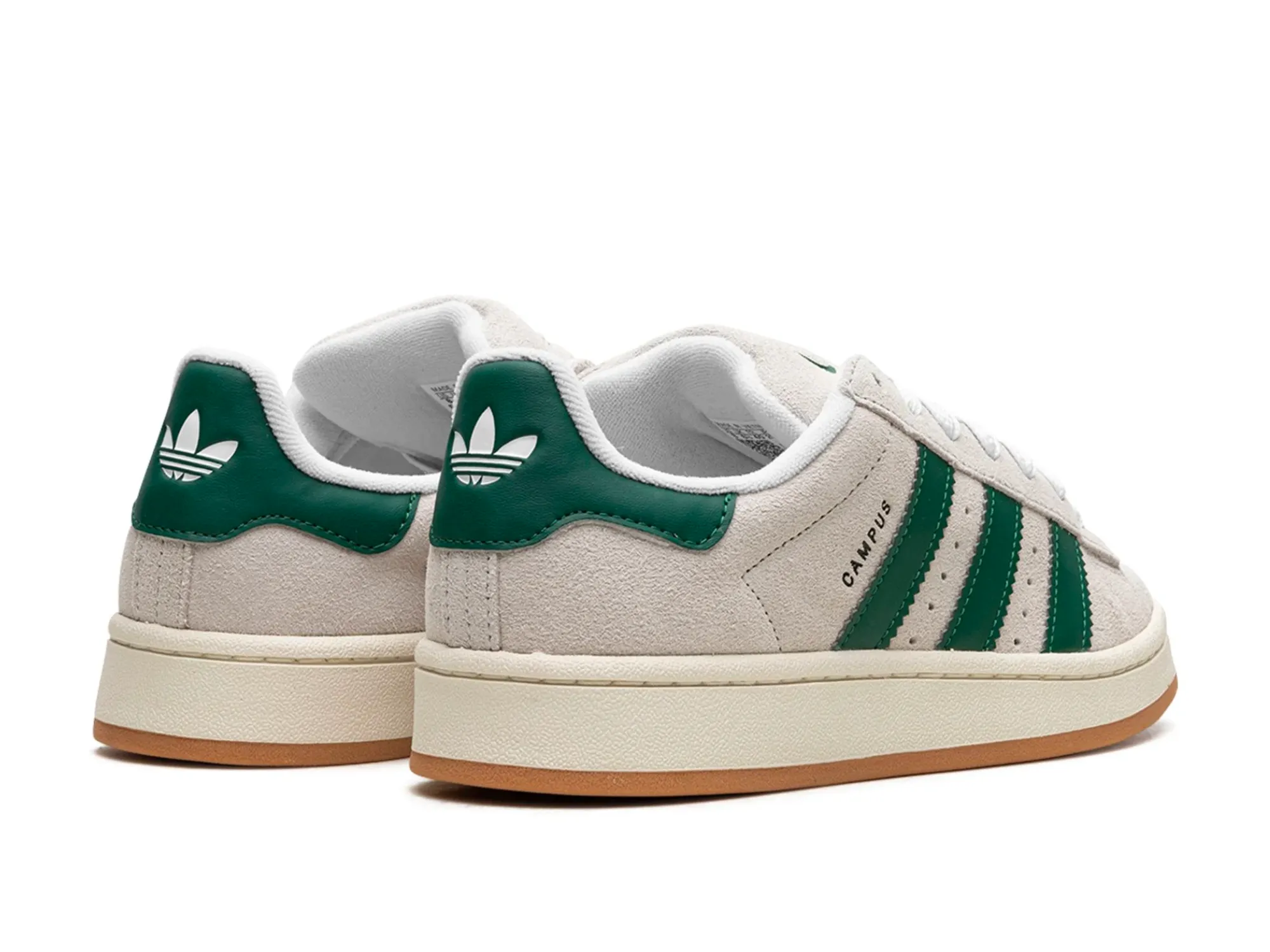 Adidas Campus 2000s Crystal White Dark Green.