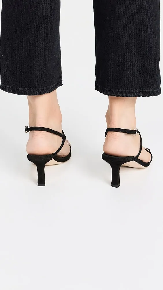 AEYDE   Elise Kid Suede Leather Black Sandals 