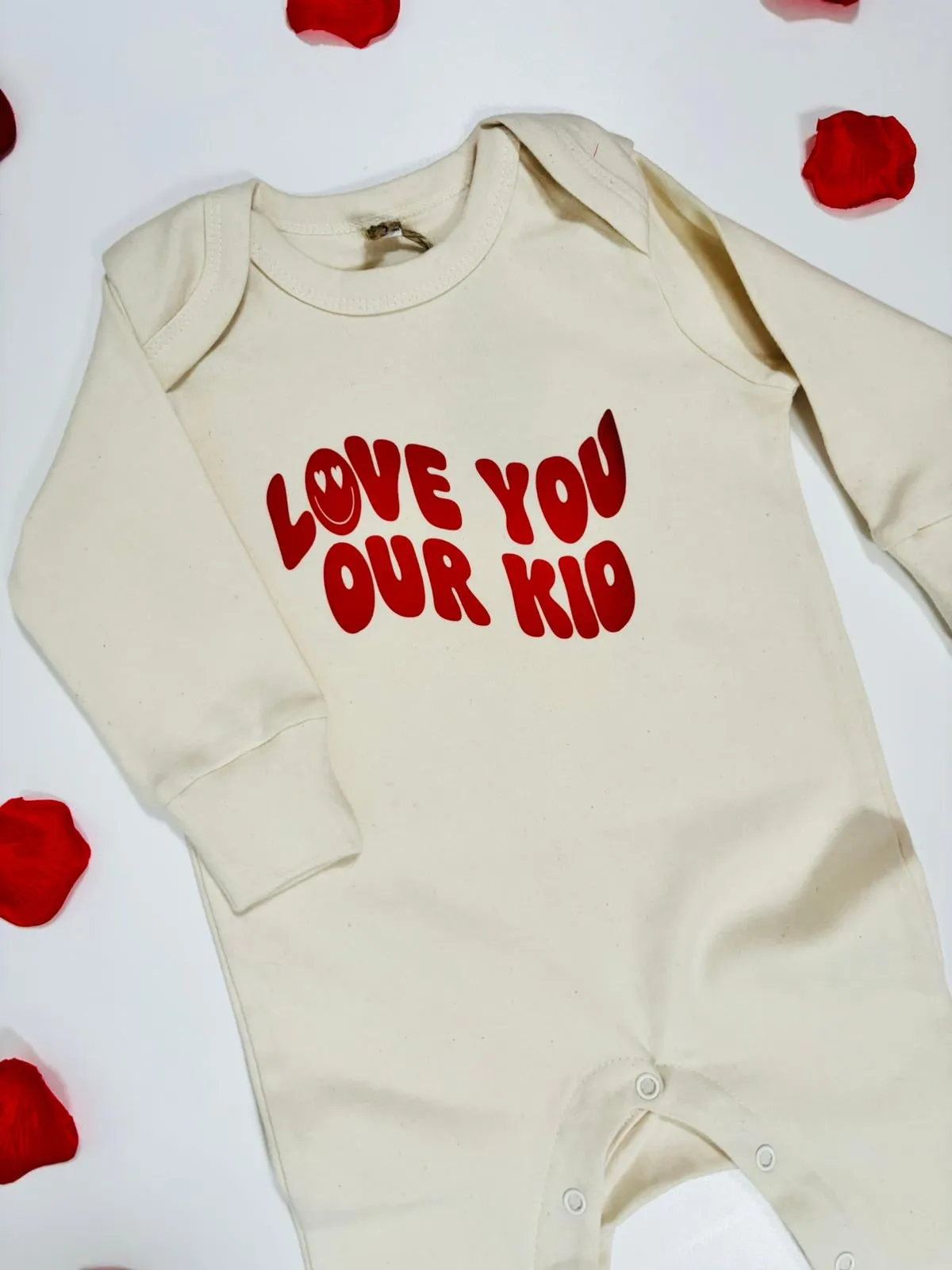 Albie Baby Sleepsuit Organic Cream - Love You Our Kid