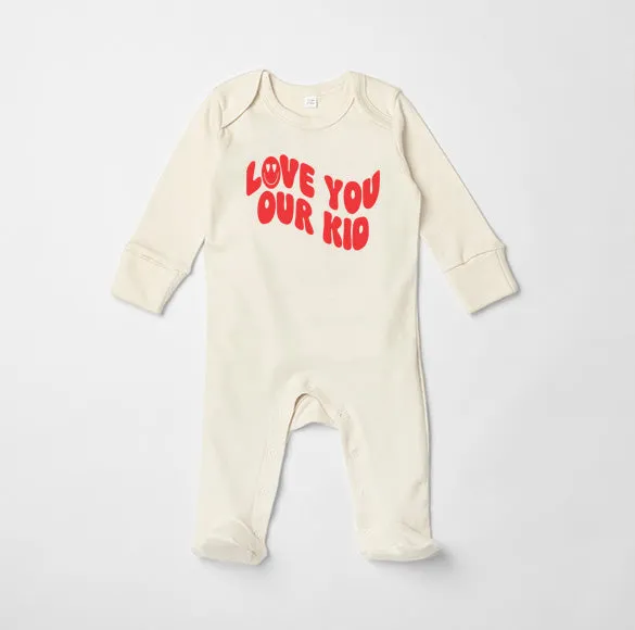 Albie Baby Sleepsuit Organic Cream - Love You Our Kid