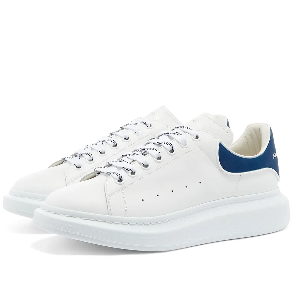 Alexander McQueen Heel Tab Wedge Sole SneakerWhite & Paris Blue