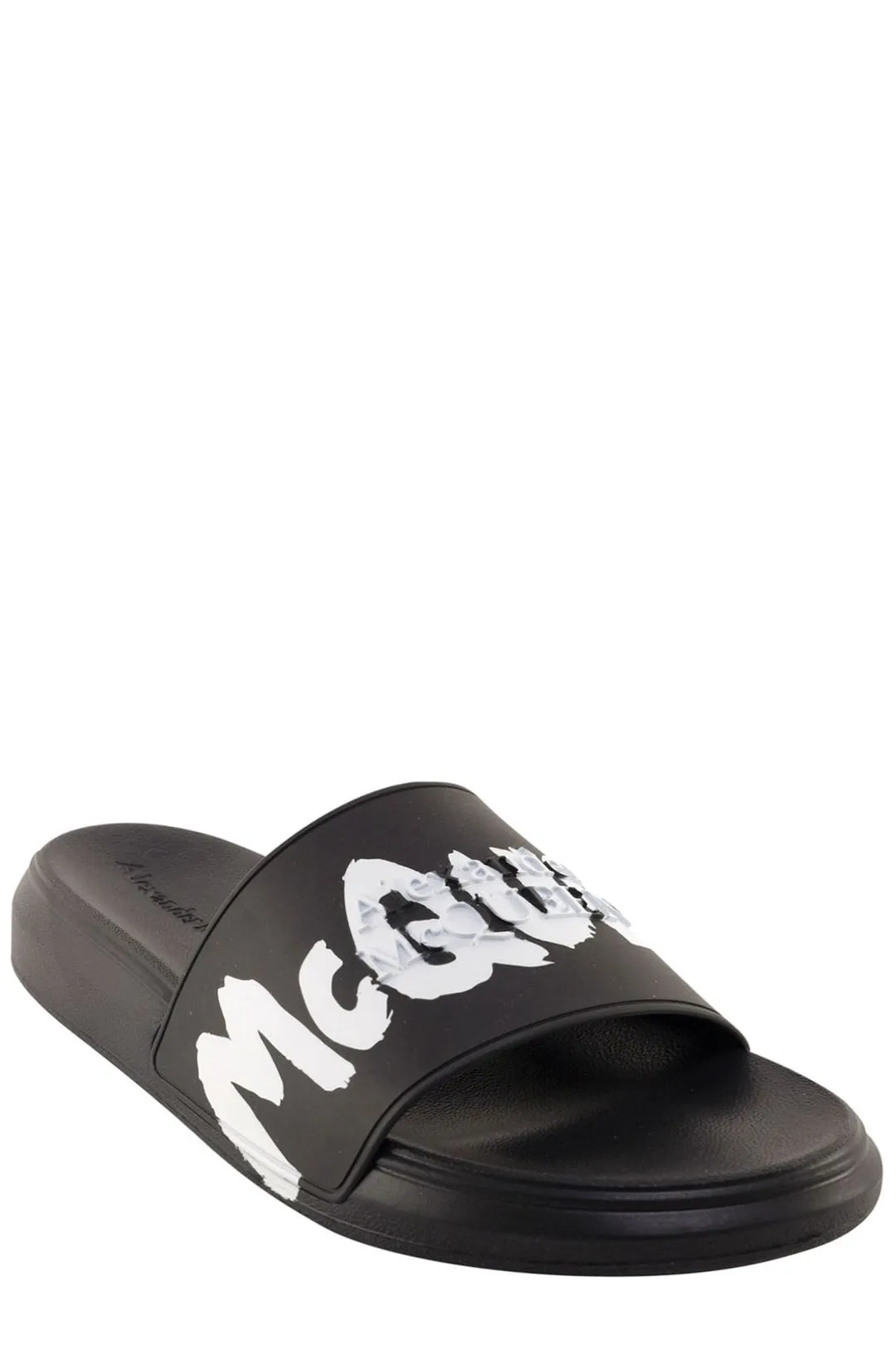 Alexander McQueen Logo Slides with Graffiti Print