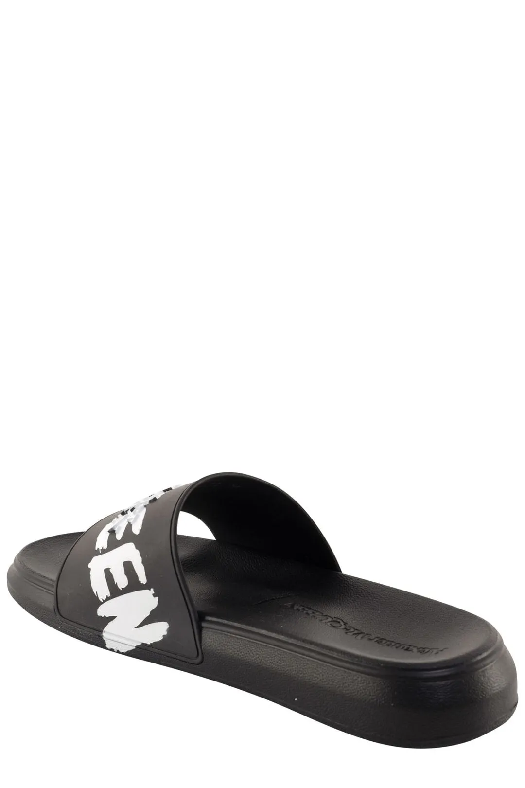 Alexander McQueen Logo Slides with Graffiti Print