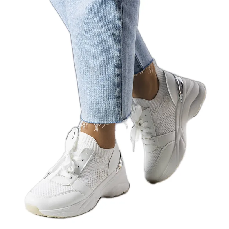 Ann white wedge sneakers