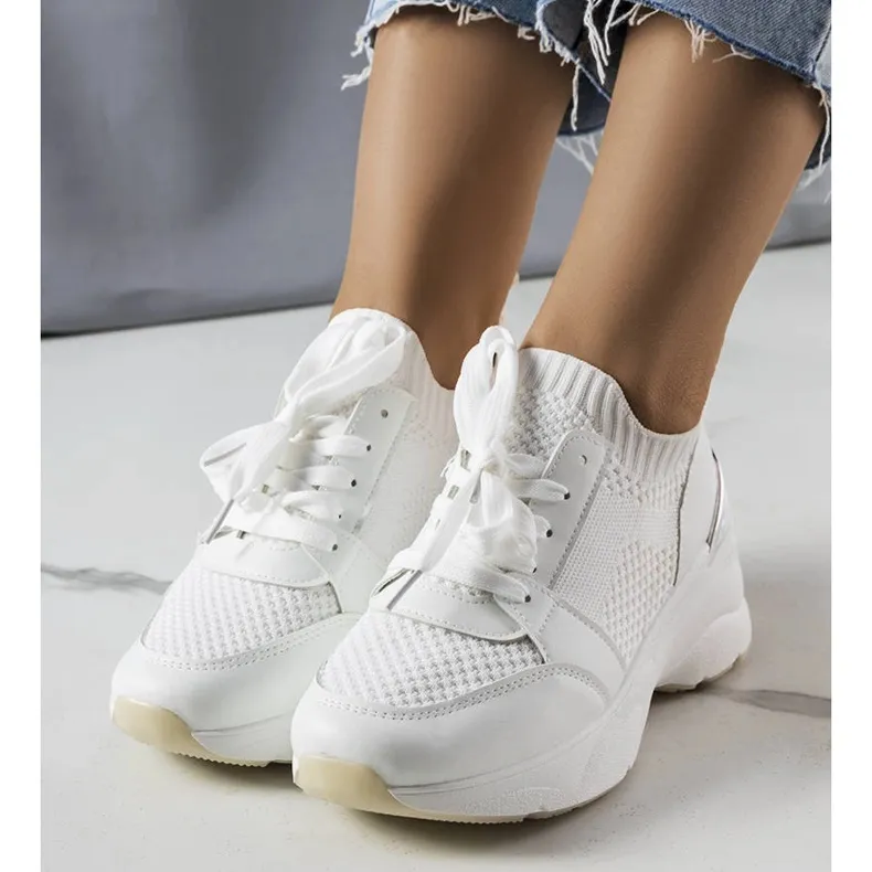 Ann white wedge sneakers