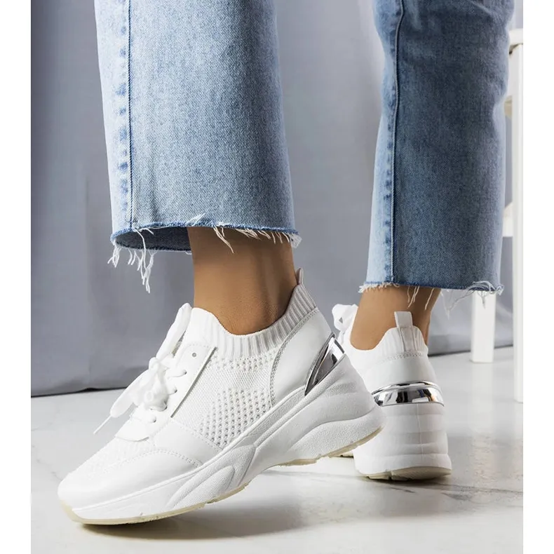 Ann white wedge sneakers