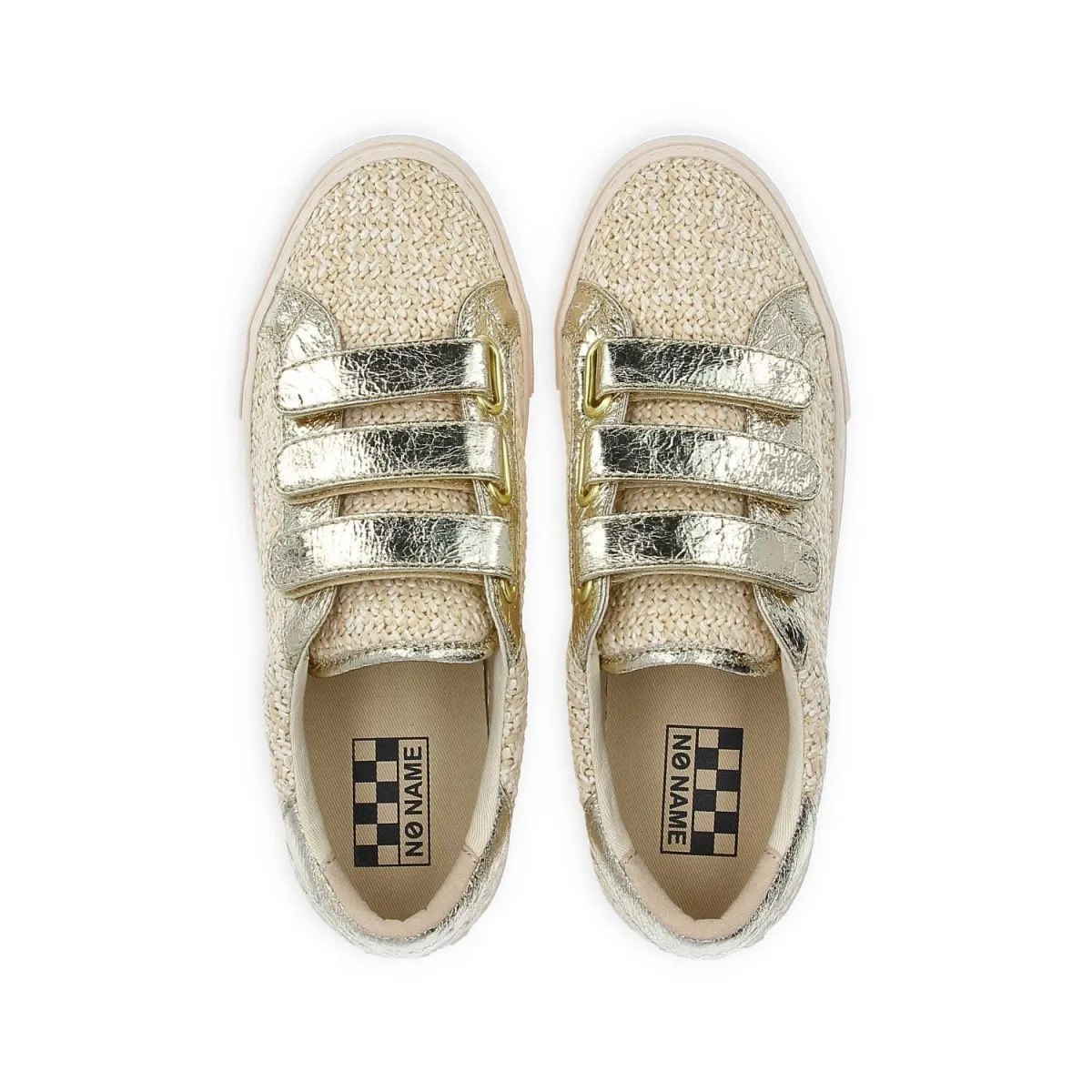 Arcade Straps Rattan Gold Sneakers - Stylish Footwear for Casual Wear