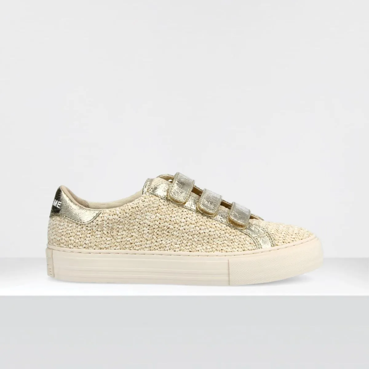 Arcade Straps Rattan Gold Sneakers - Stylish Footwear for Casual Wear