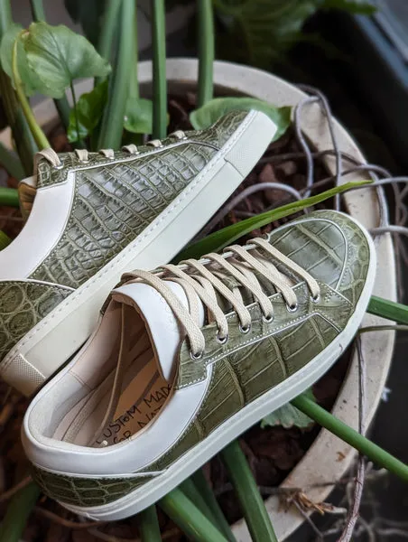 Ascot Sneakers - Olive Green Crocodile