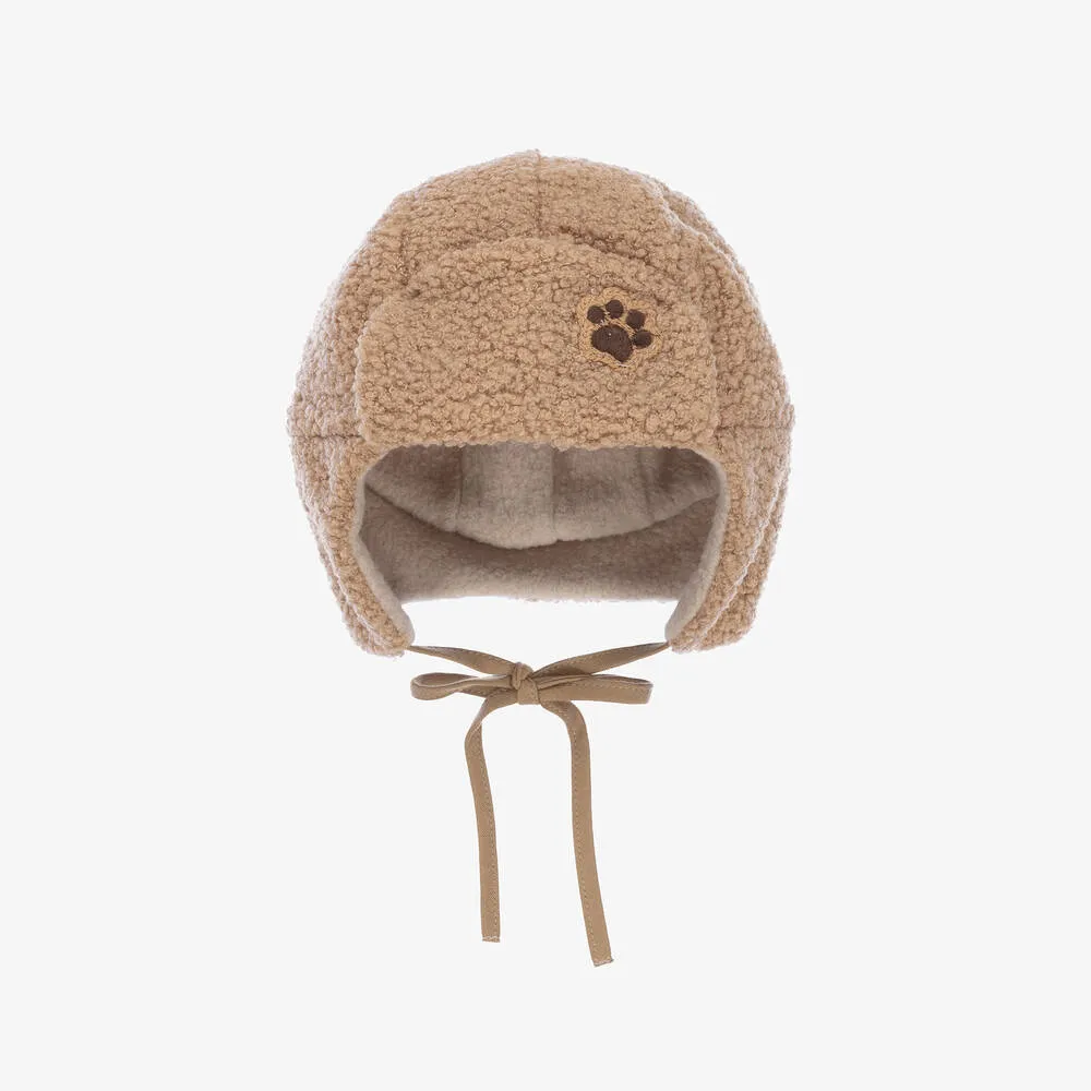 Baby Boys Beige Bouclé Hat