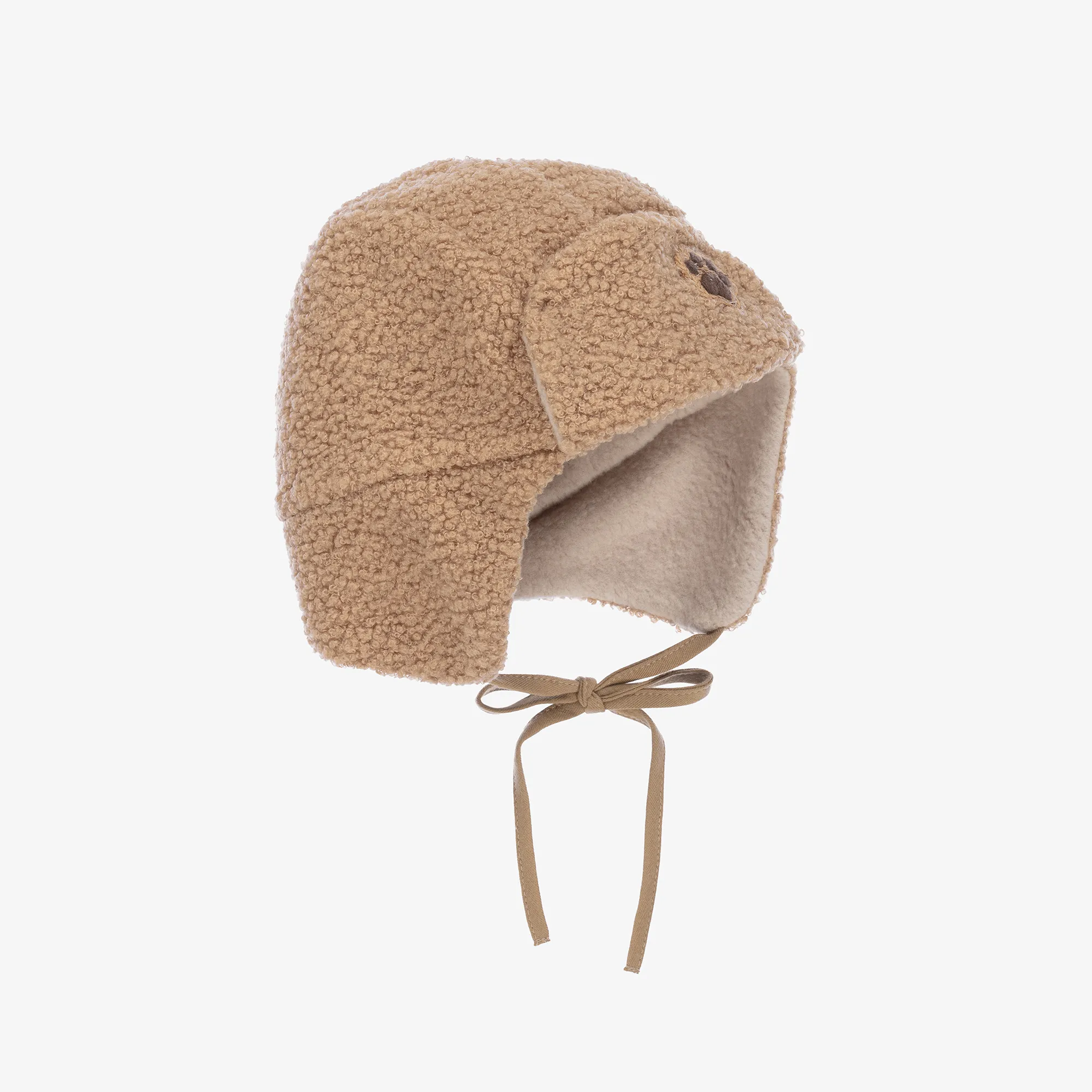 Baby Boys Beige Bouclé Hat