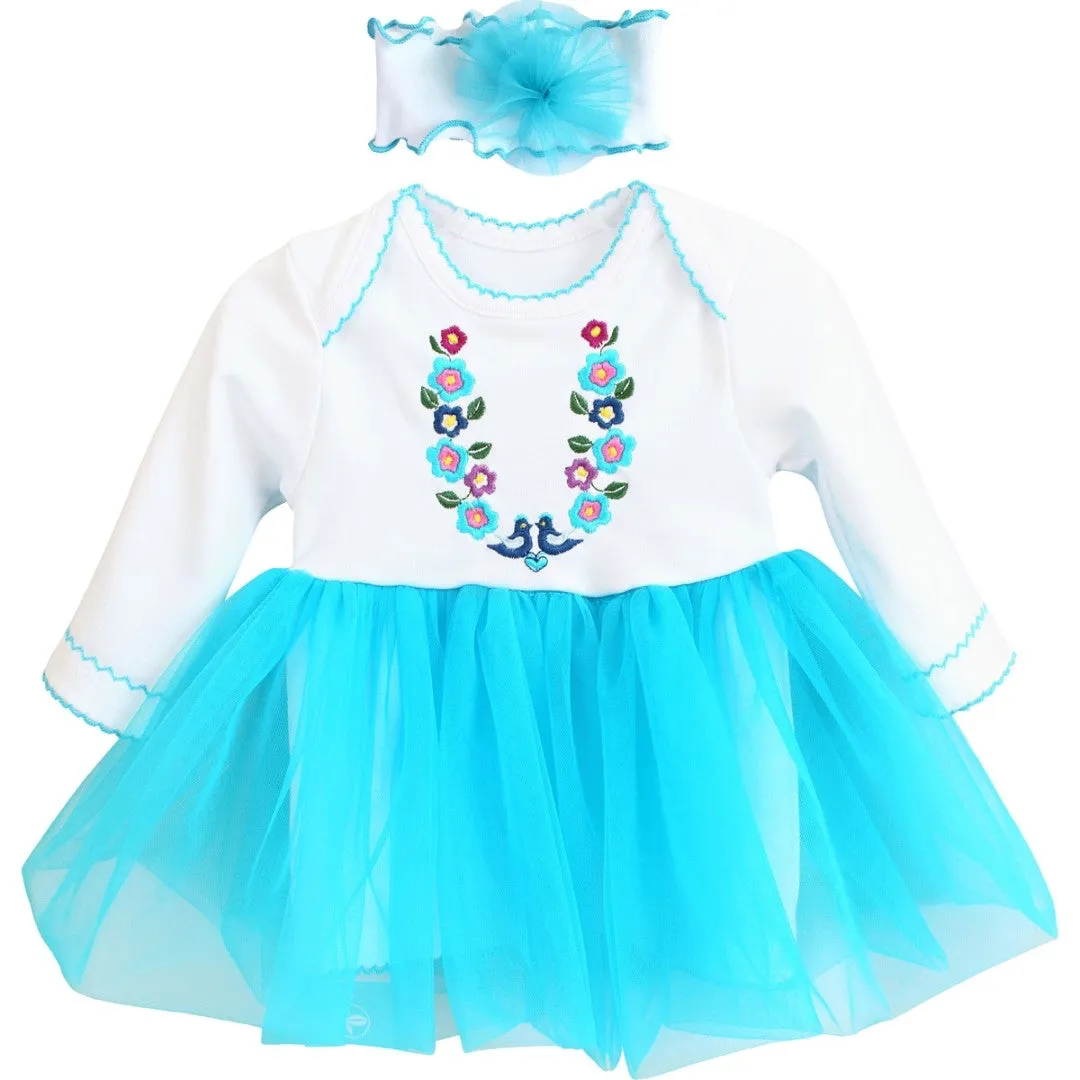 Little Birdie Baby Girl Blue Outfit Set