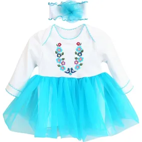 Little Birdie Baby Girl Blue Outfit Set