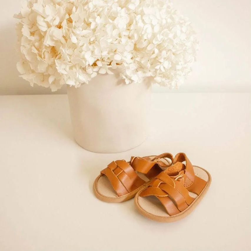 Baby Sandal Gingerbread Weave Leather