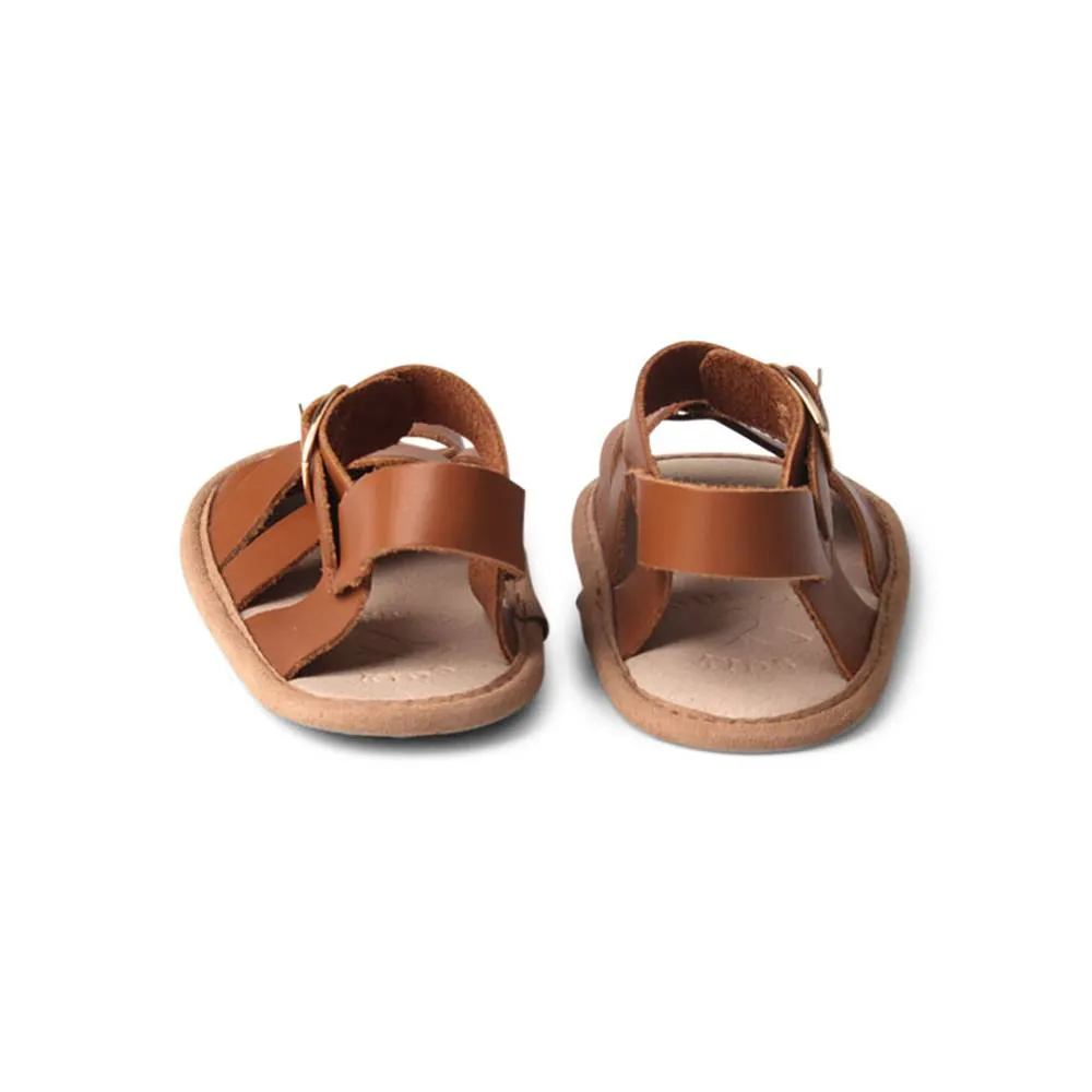 Baby Sandal Gingerbread Weave Leather