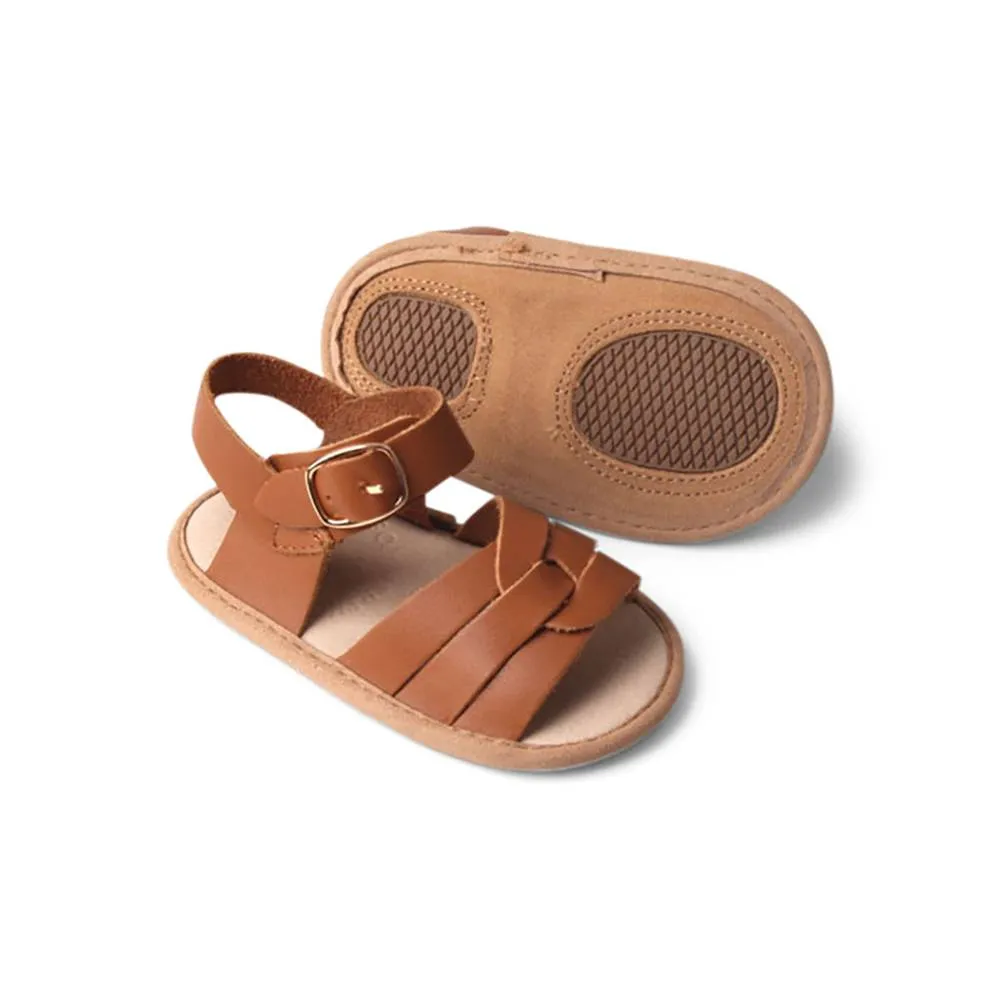 Baby Sandal Gingerbread Weave Leather