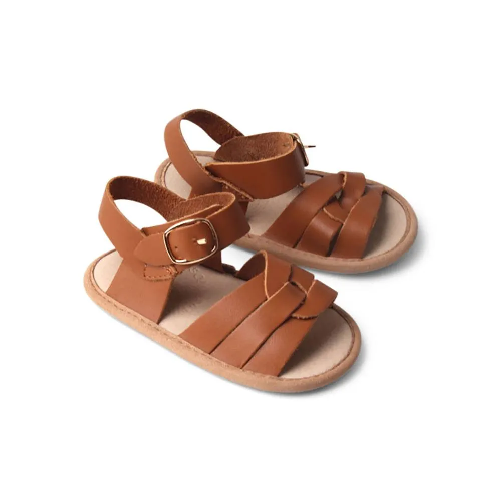 Baby Sandal Gingerbread Weave Leather