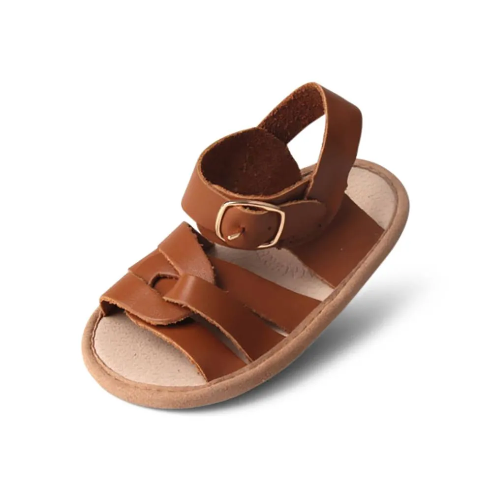 Baby Sandal Gingerbread Weave Leather