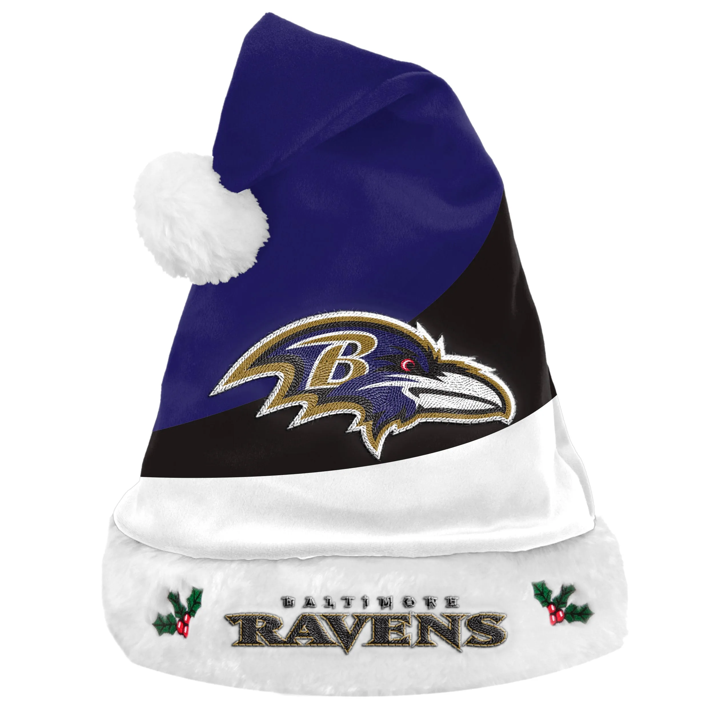 Baltimore Ravens Colorblock Santa Hat