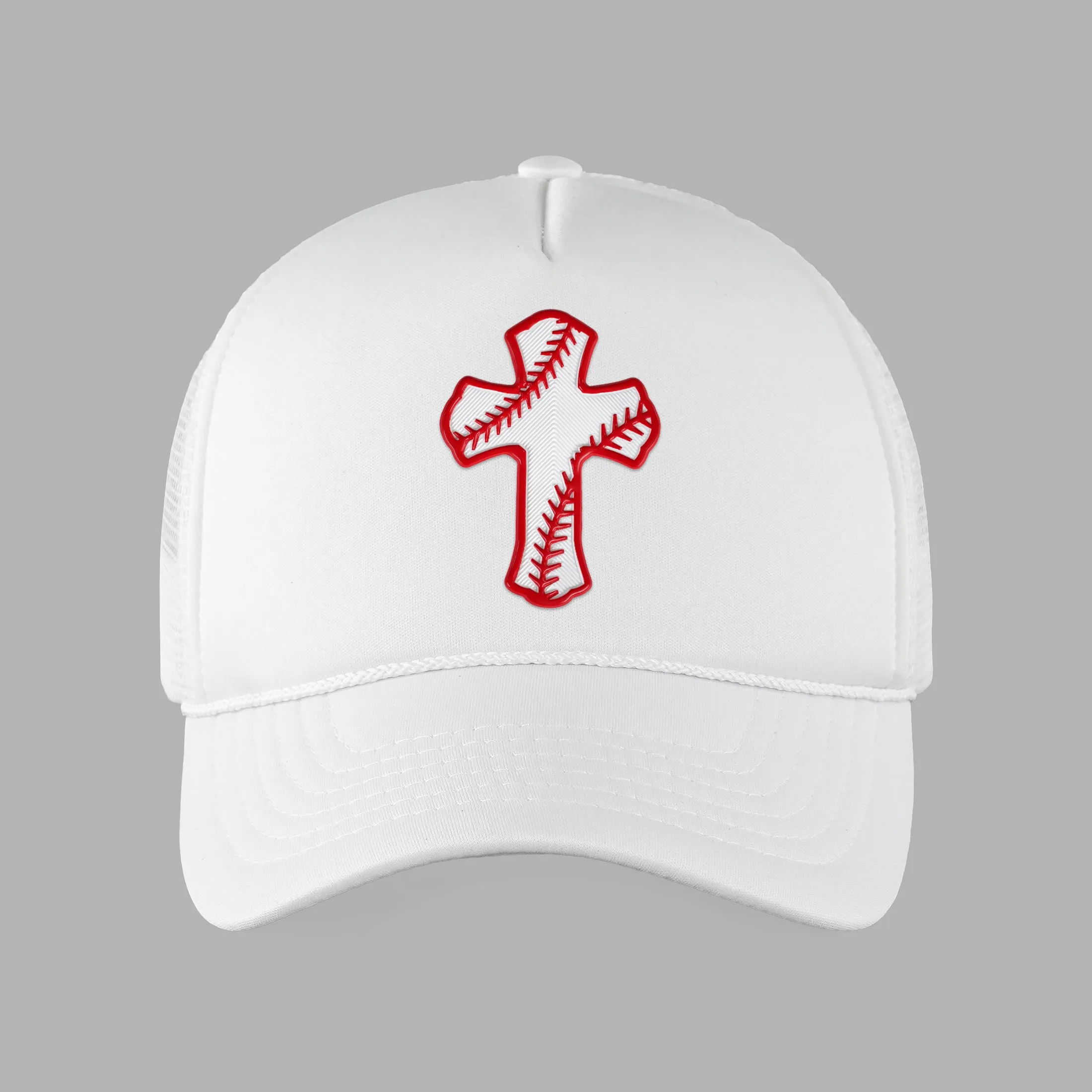 Baseball Cross Patch Trucker Hat