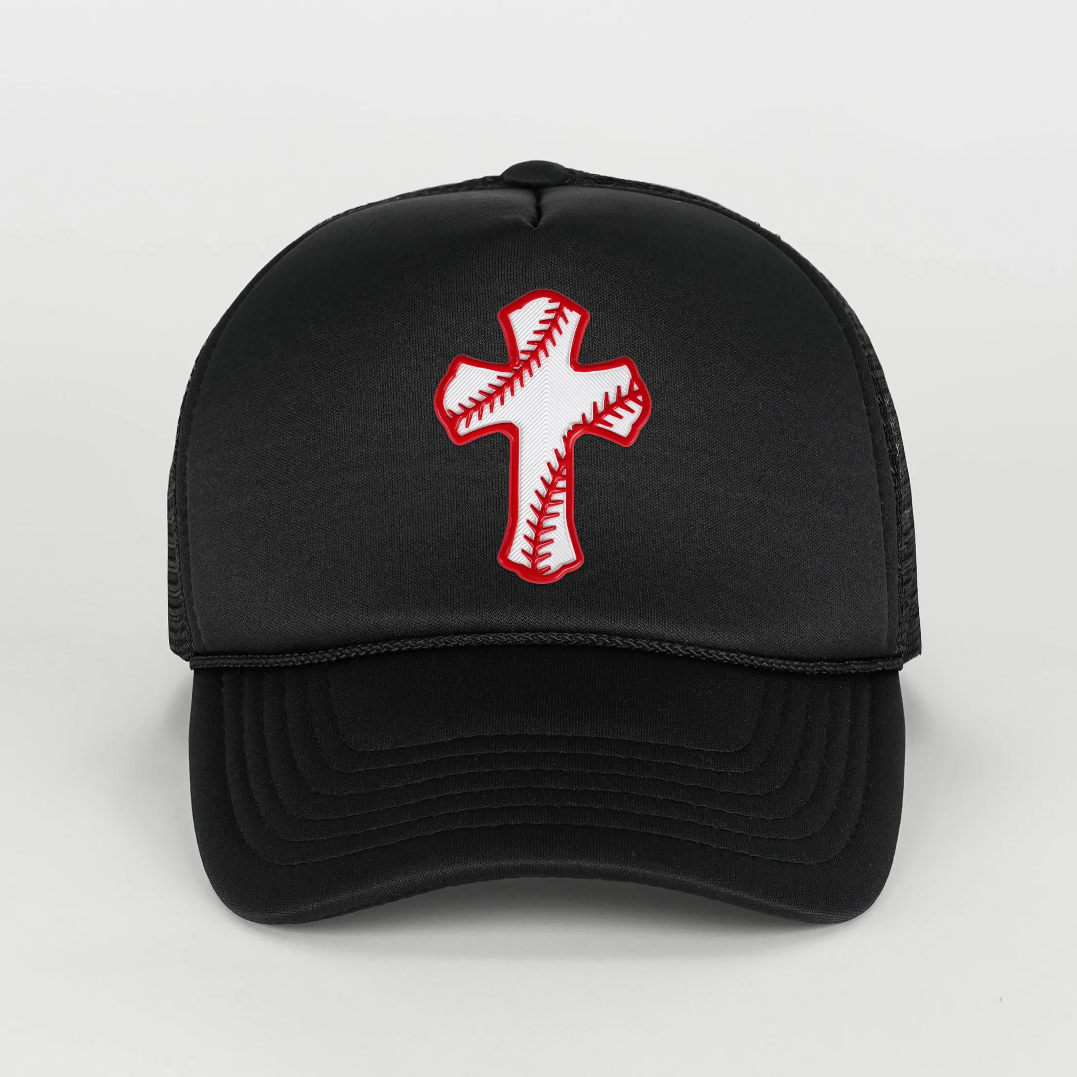 Baseball Cross Patch Trucker Hat