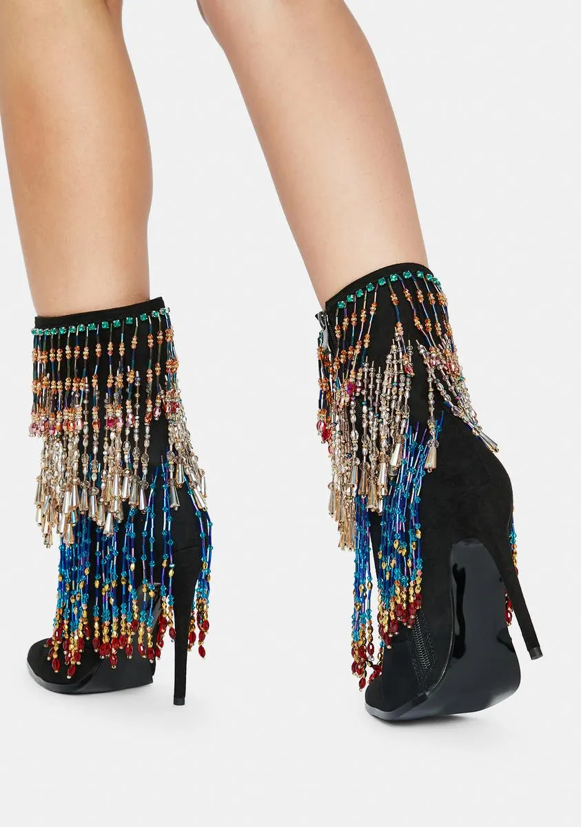 Beaded Fringe Boots