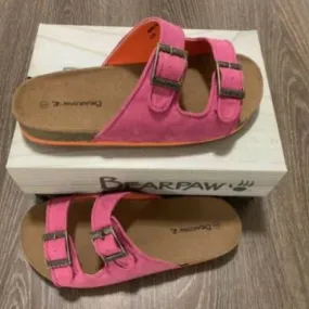 Bearpaw brooklyn pink kid's slide sandal stone - 5 m us big kid medium