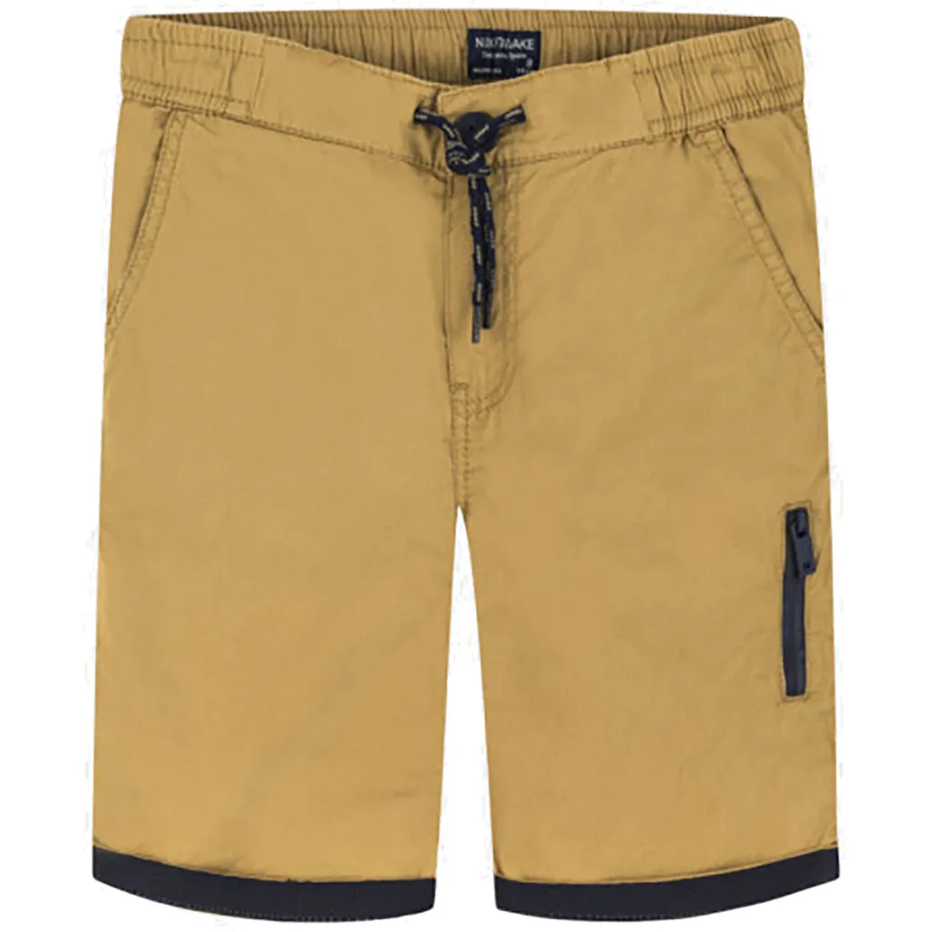 Beige Bermuda Shorts in Ochre Color