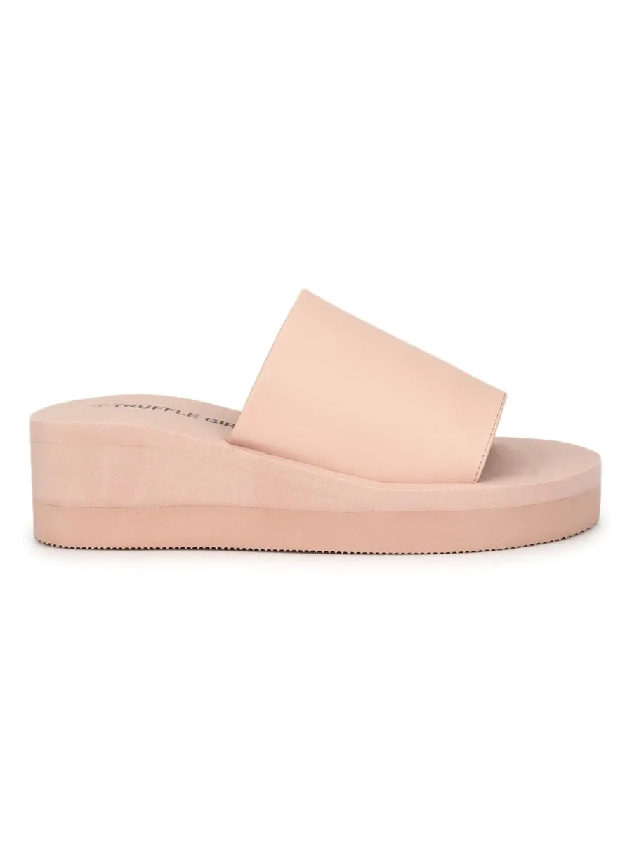 Beige EVA Slip On Wedges