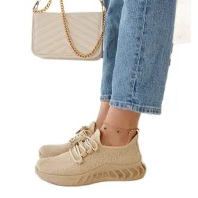 Beige fabric sneakers from Weekley