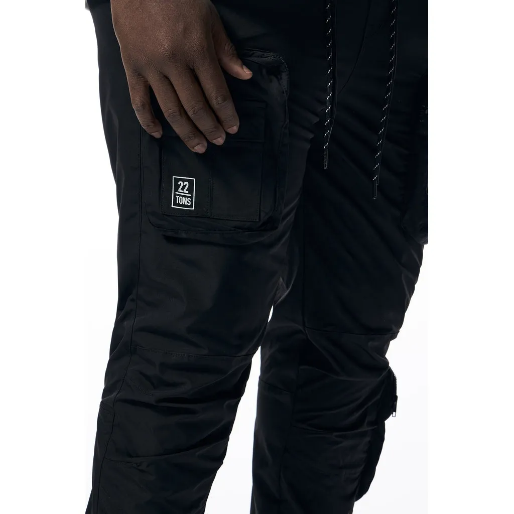 Big and Tall - Printed Utility Windbreaker Joggers - Black