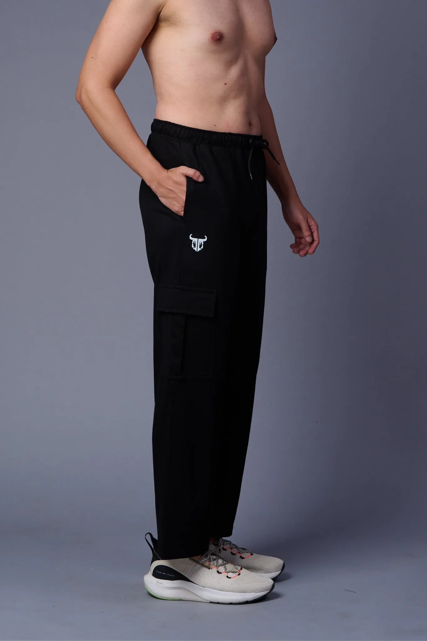 Black Cargo Joggers for Men