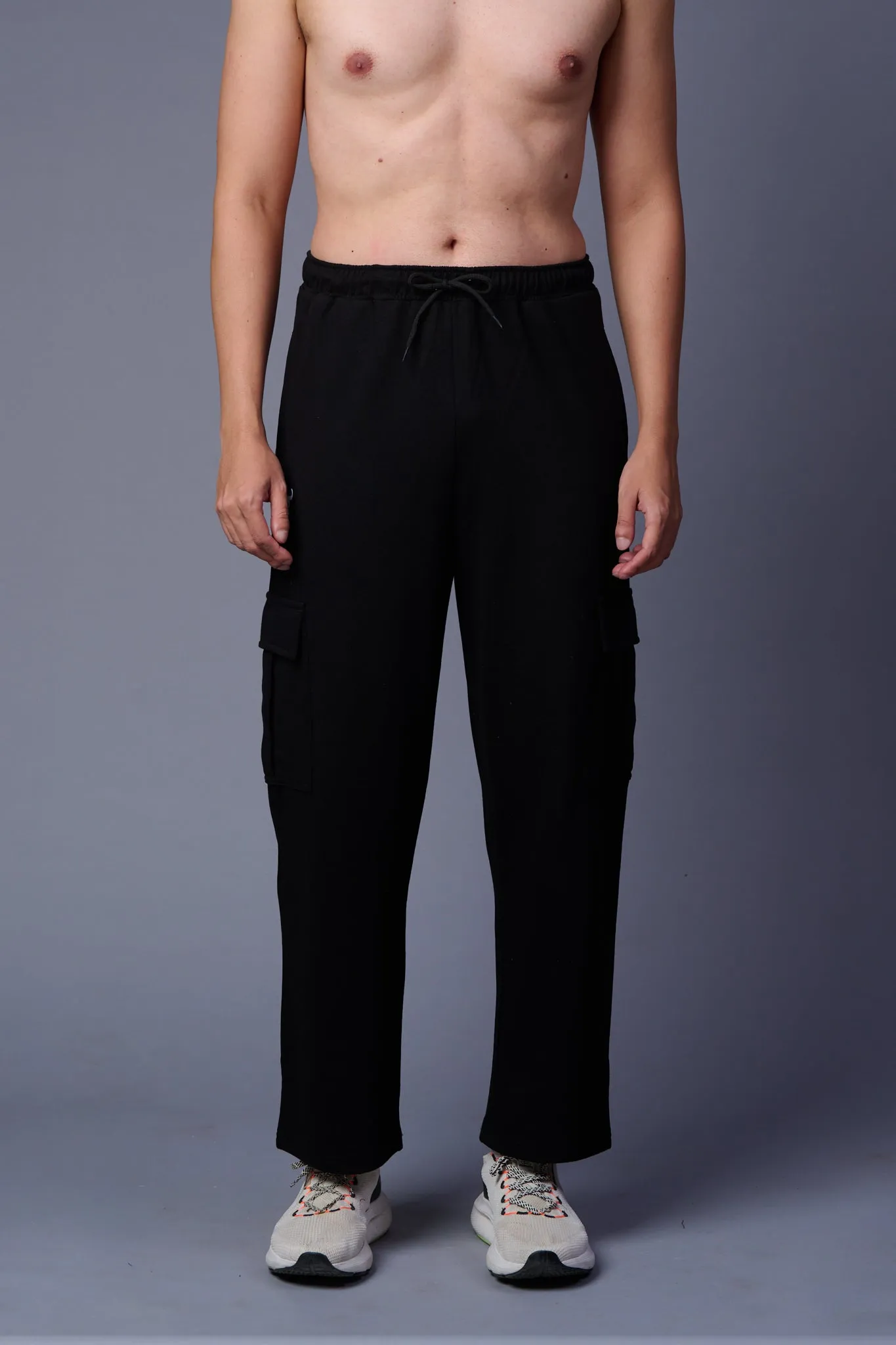 Black Cargo Joggers for Men