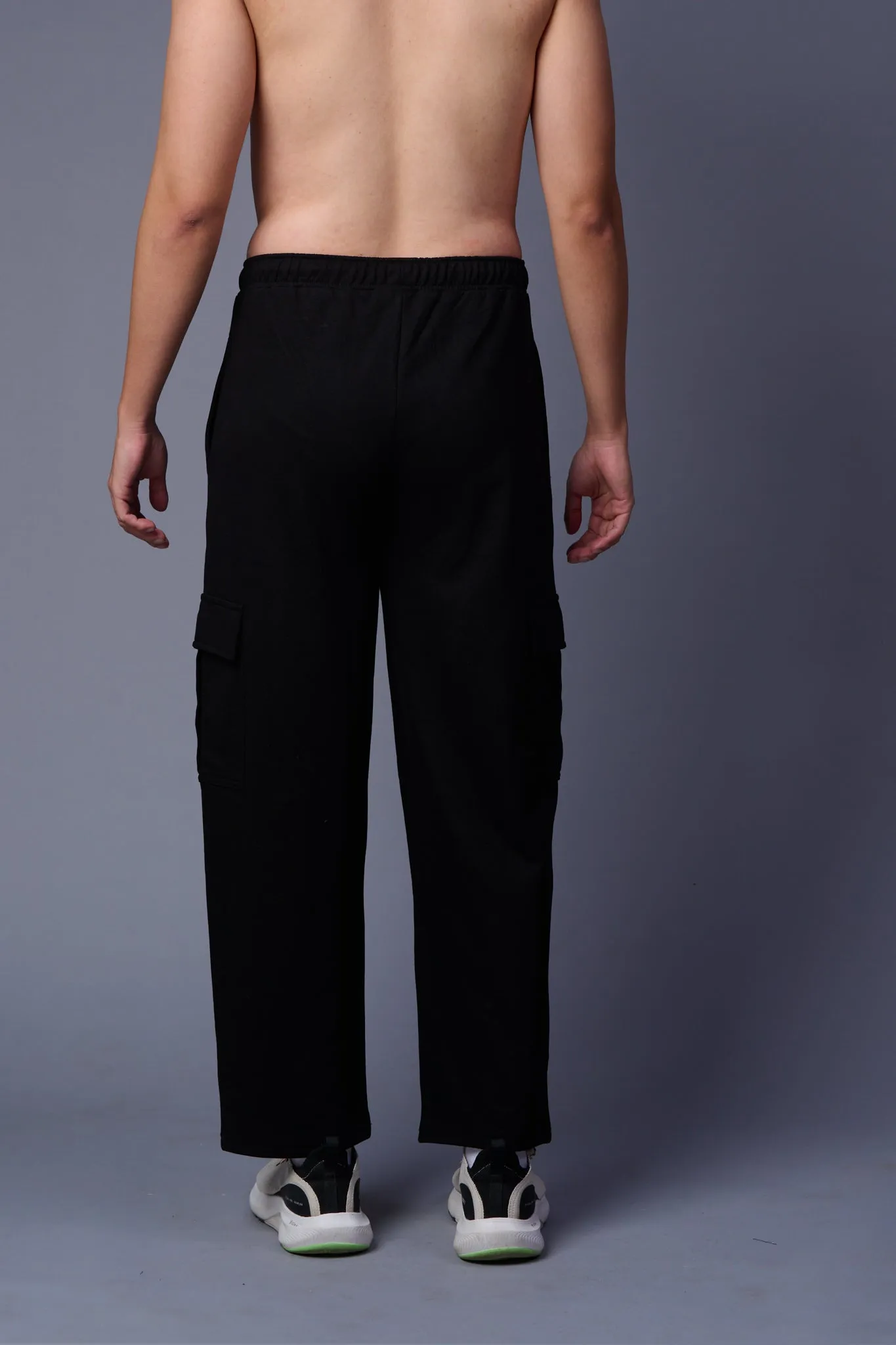 Black Cargo Joggers for Men