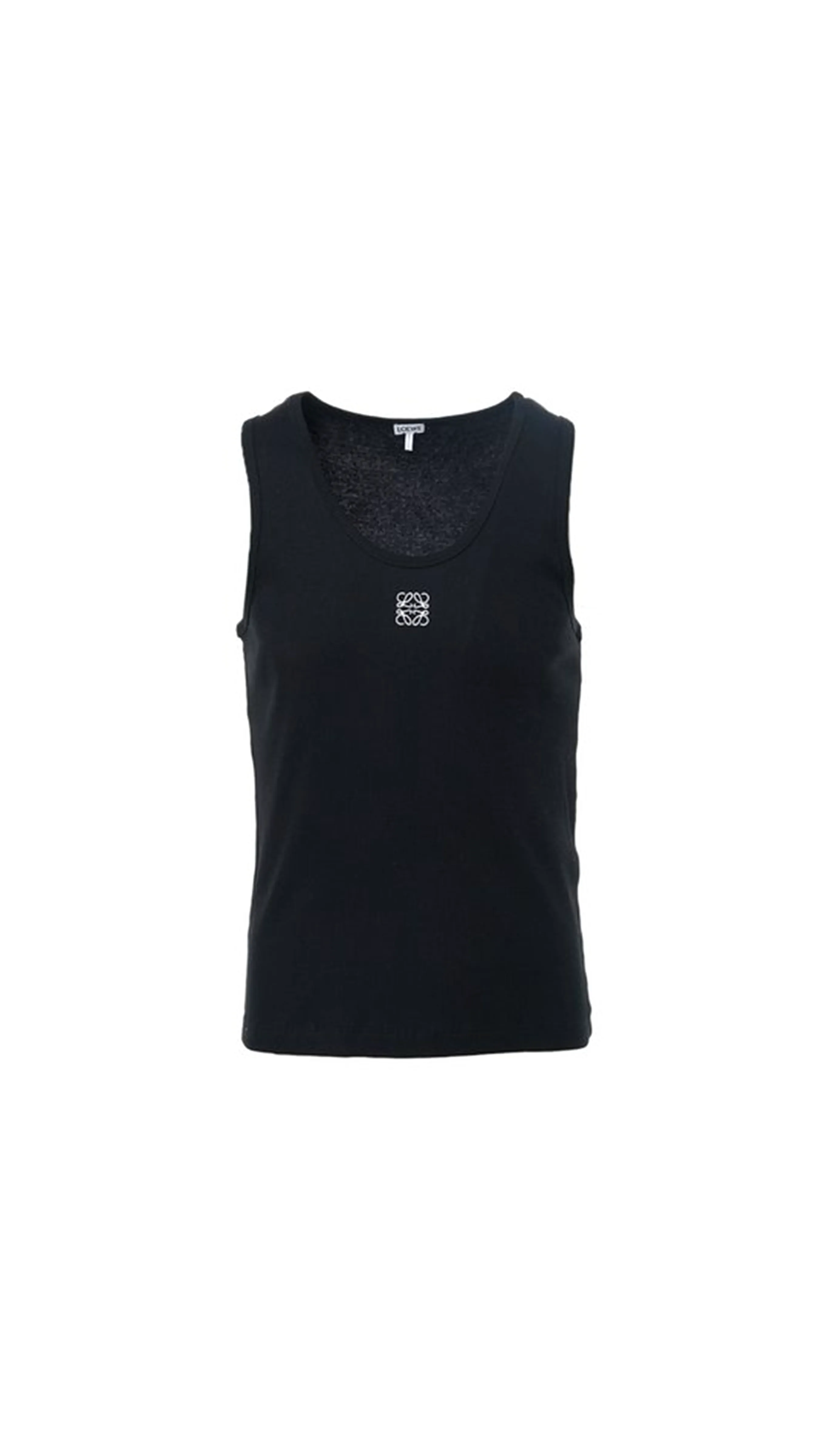 Black Cotton Anagram Tank Top