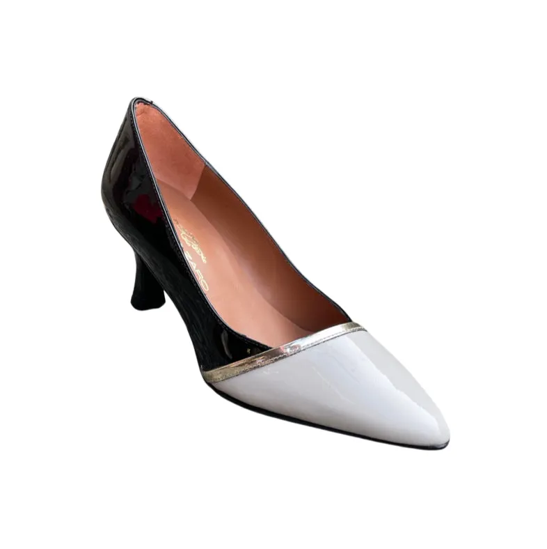 Black Cream Patent Heel - Style 4474A