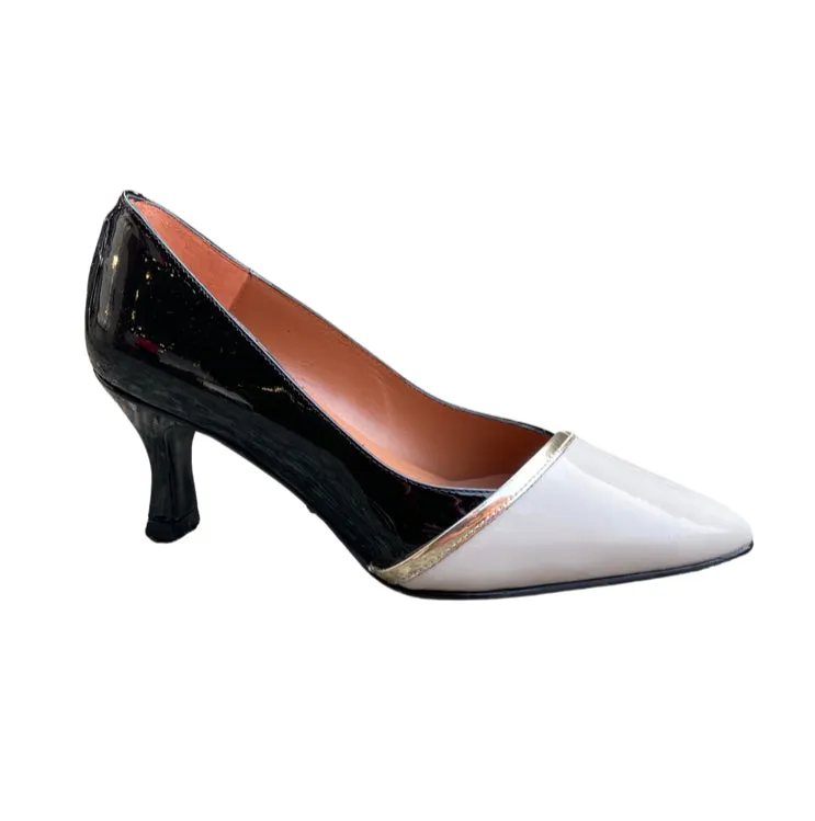 Black Cream Patent Heel - Style 4474A