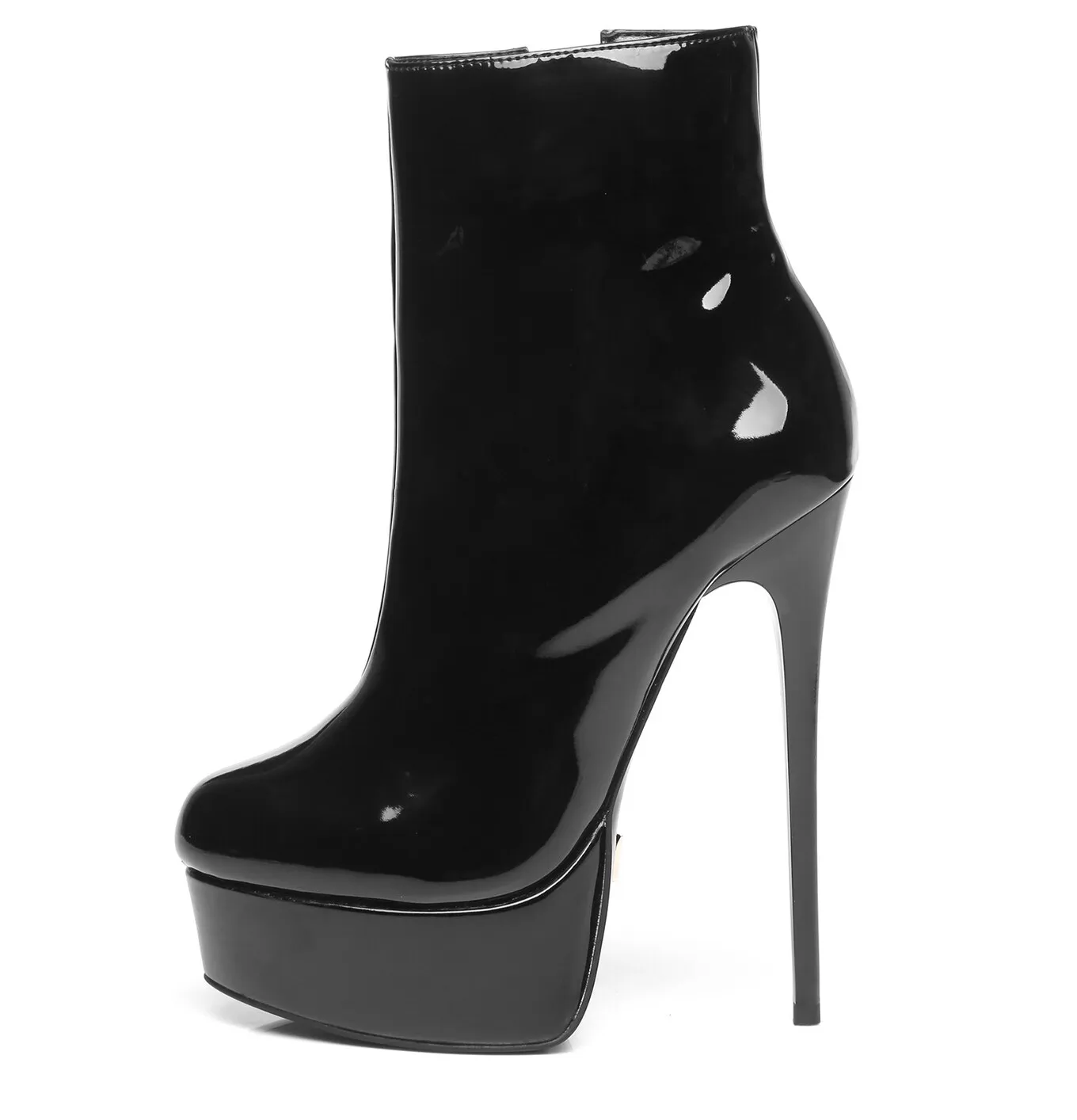 Black Giaro Shiny high 16cm heel ankle boots 