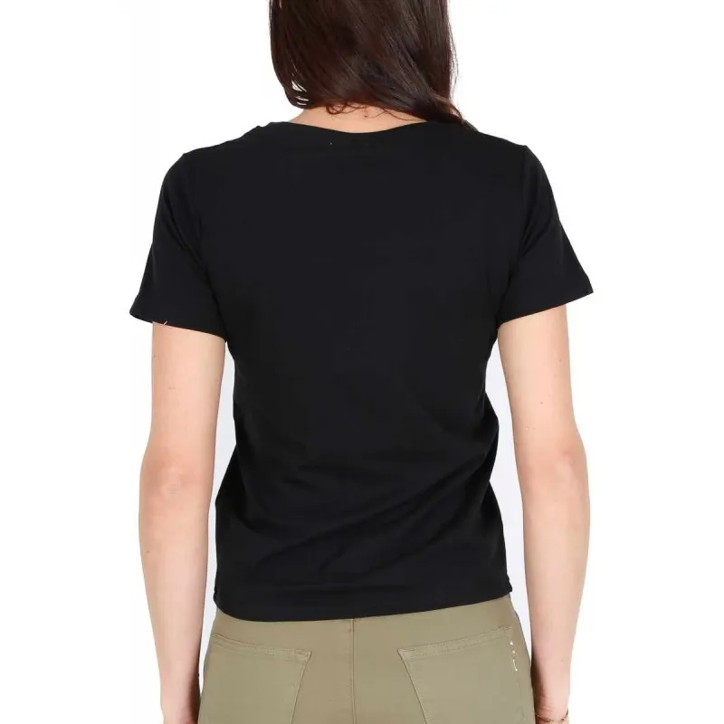 Black Round Neck T-Shirt with Logo