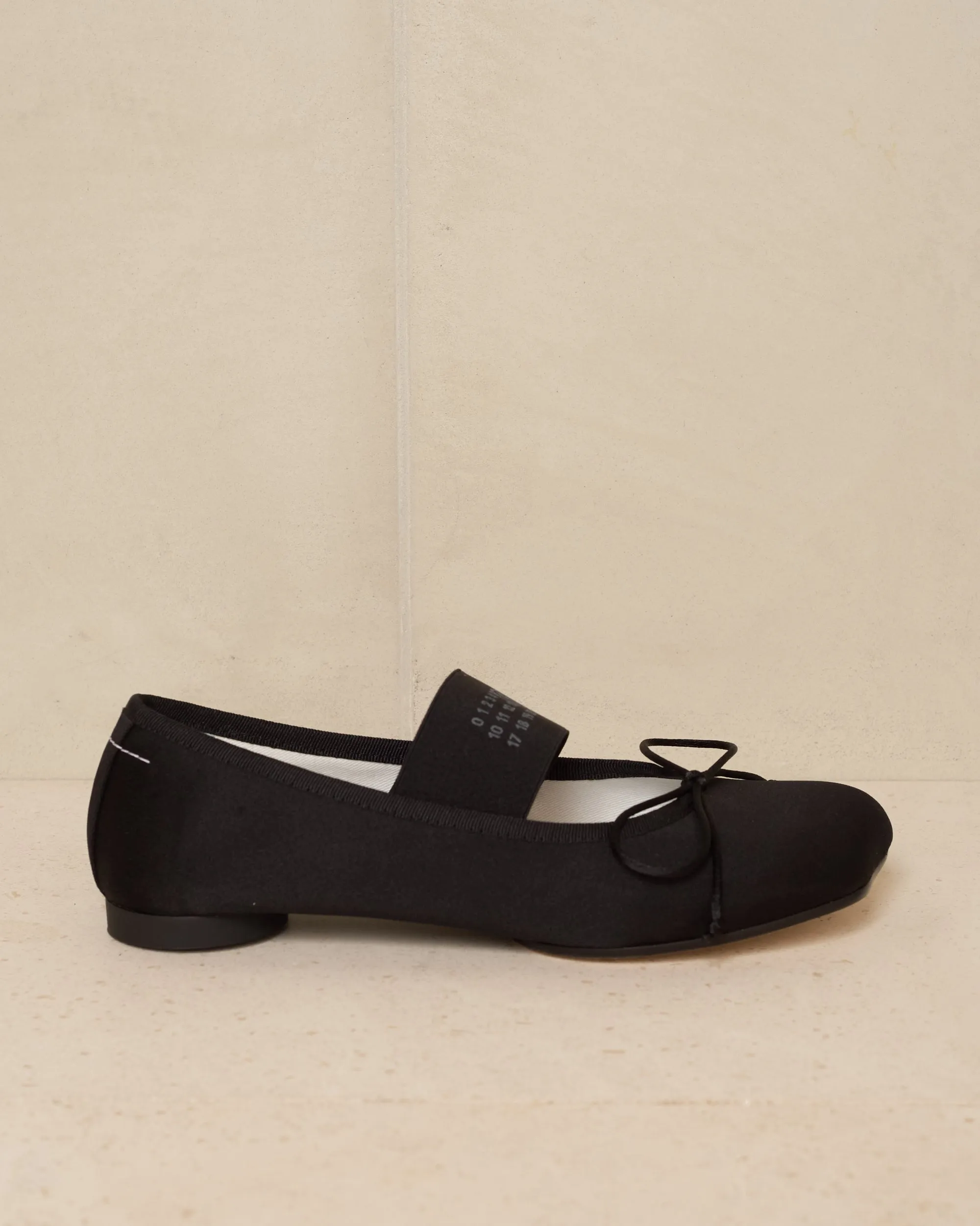 Black Satin Anatomic Ballerina Shoes