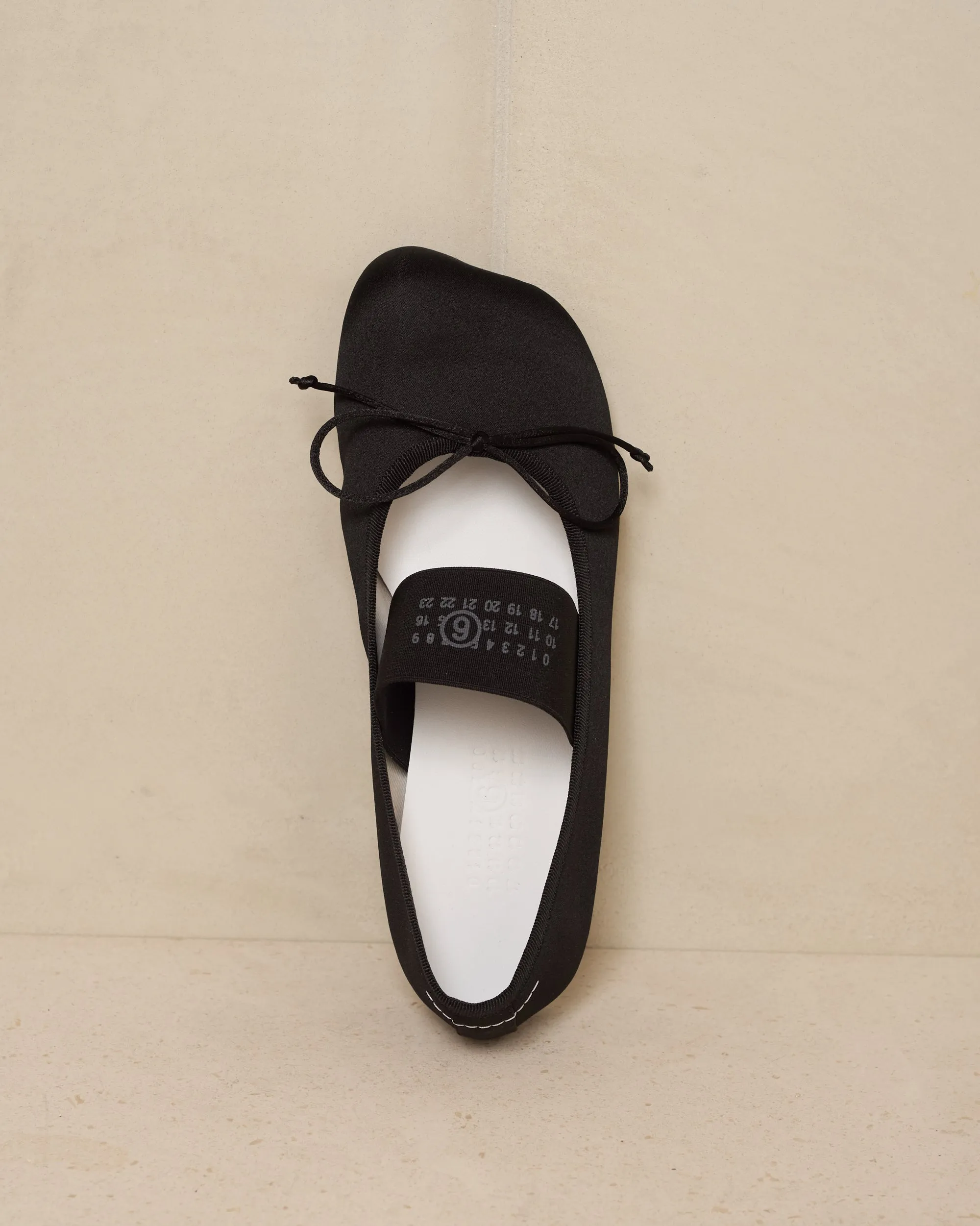 Black Satin Anatomic Ballerina Shoes