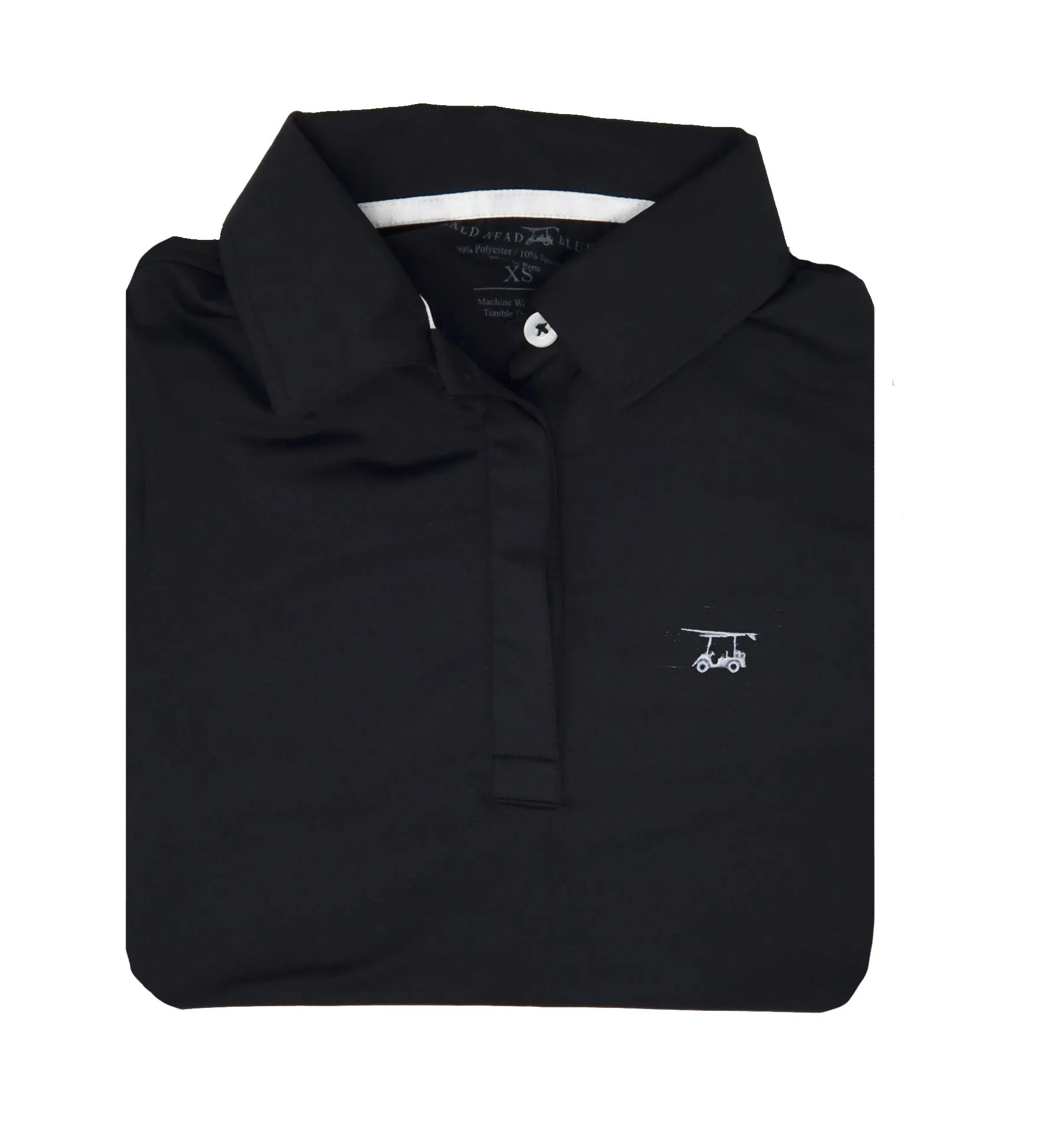 Black Women's Polo Shirt with Sleeves