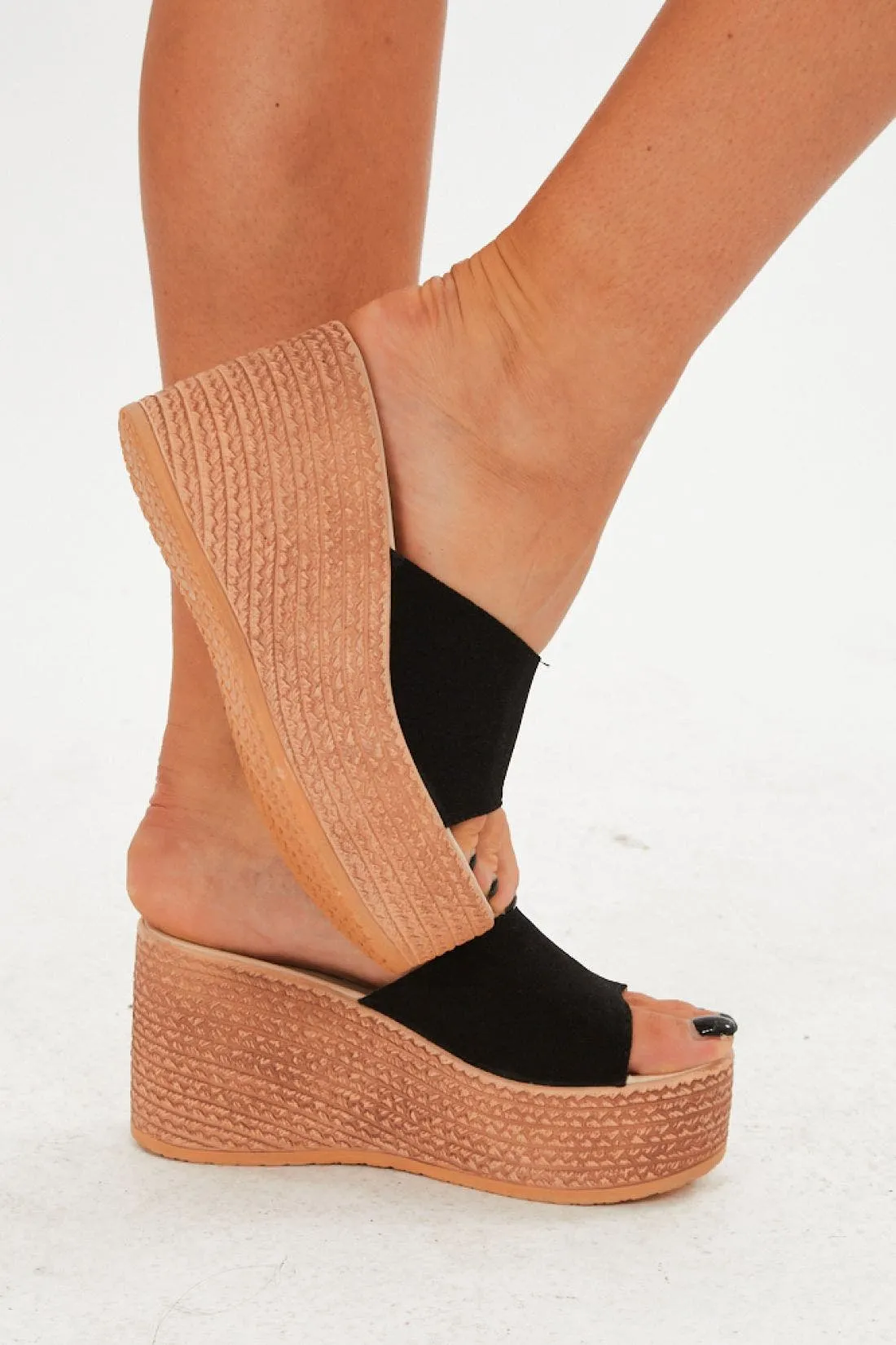 Black Espadrilles Wedges