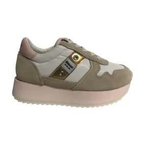 Kids' Gold Lace-up Sneakers