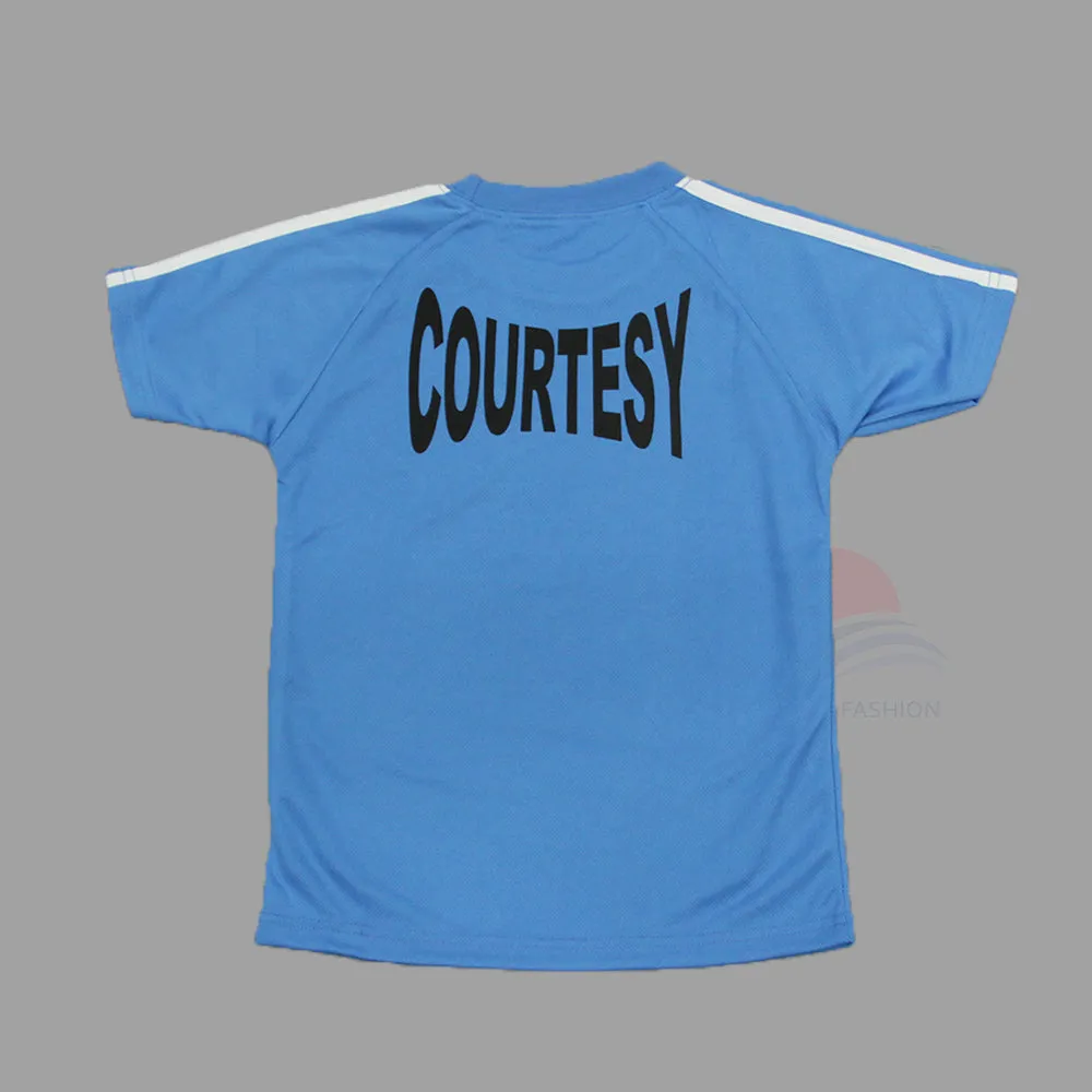 Blue PE shirt for PCPS