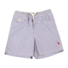 Kid's Royal White Seersucker Boardshort