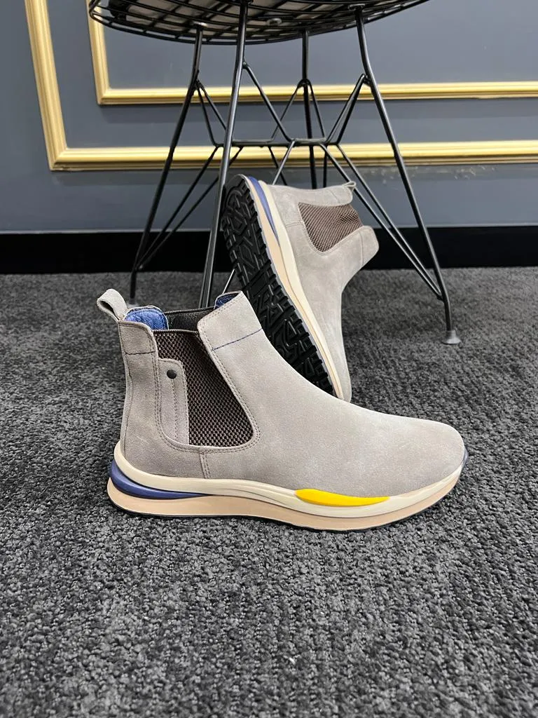 Bojoni Beige Suede Chelsea Boots