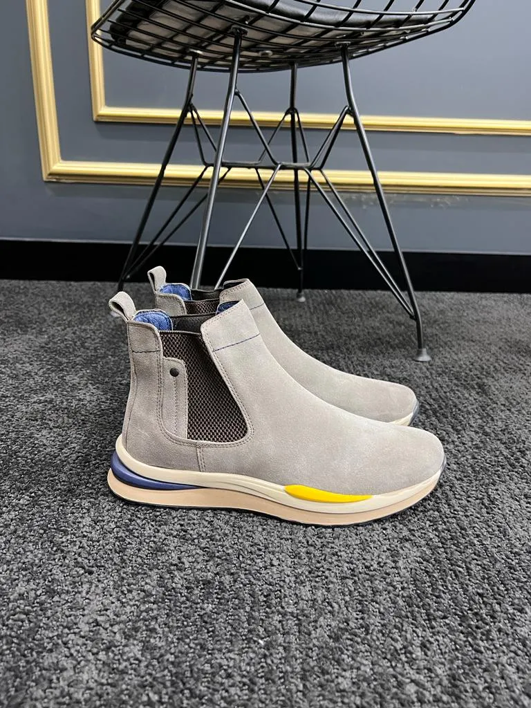 Bojoni Beige Suede Chelsea Boots