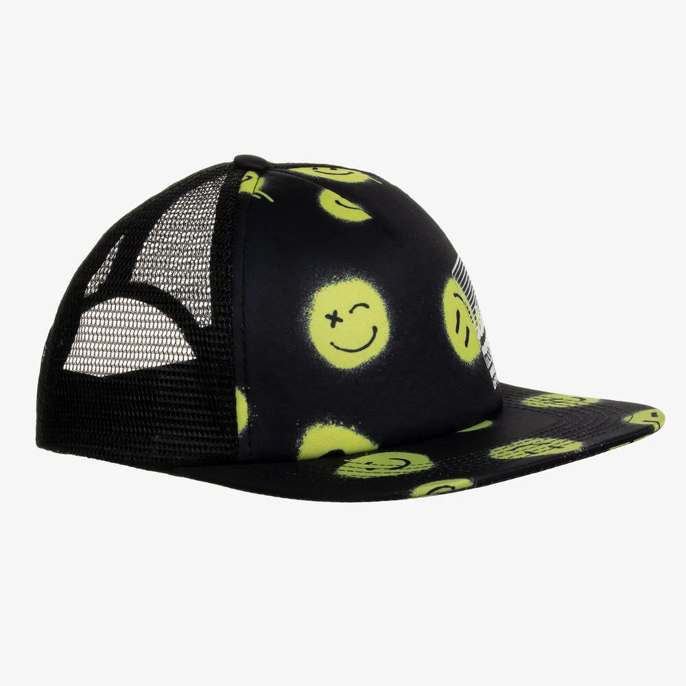 Boys Black Happy Sunny Hat