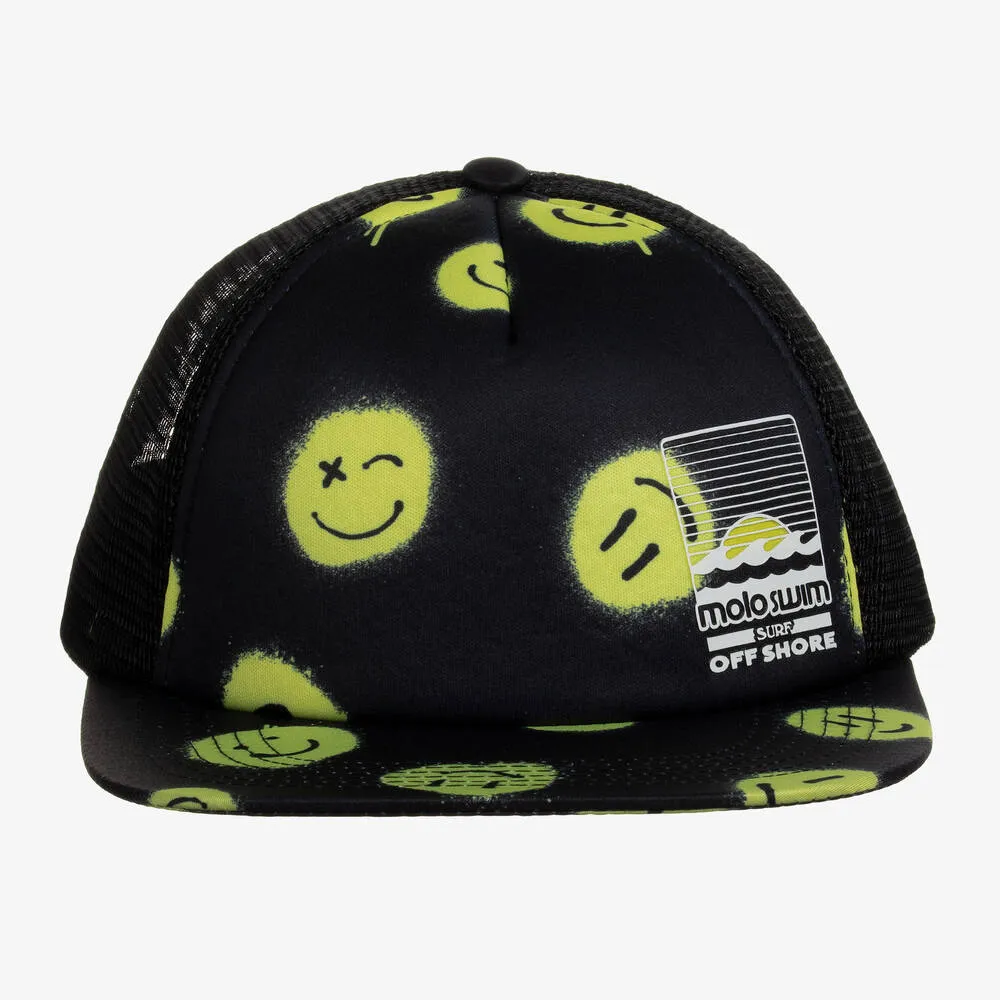 Boys Black Happy Sunny Hat